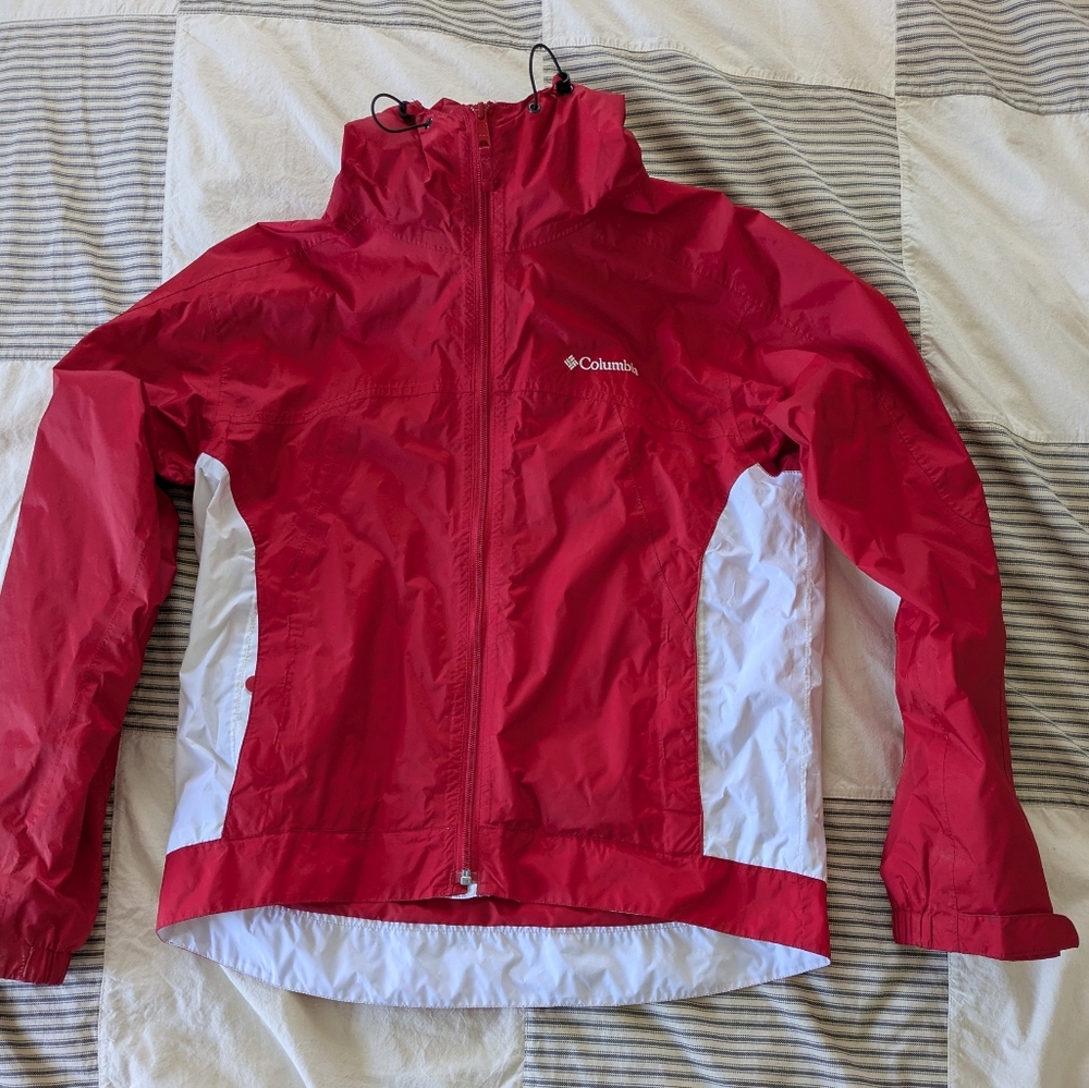 Columbia Pink and White Windbreaker